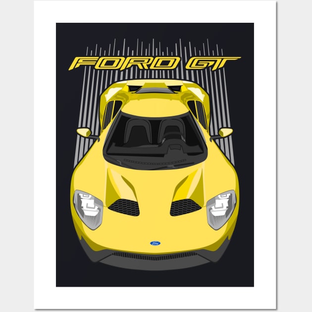 Ford GT-yellow Wall Art by V8social